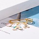 雲と虹のチャームエナメルブローチピン  スカーフセーター用合金安全ピン  ゴールドカラー  カラフル  35x50mm  ピン：1.5mm JEWB-BR00062-01-5