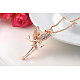 Fairy Real Rose Gold Plated Tin Alloy Pendant Necklaces NJEW-AA00064-36RG-2