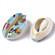 Printed Natural Cowrie Shell Beads X-SSHEL-R047-01-C01-3