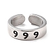 女性用エンジェルナンバーリング  ステンレス鋼のエナメルカフの指輪304つ  NUM。9  usサイズ6 3/4(17.1mm) RJEW-C016-01I-P-1