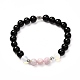 Diffuseur d'huile de roche de lave naturelle perles de méditation de yoga bracelet extensible pour hommes femmes filles bijoux BJEW-JB06721-4