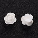 オペーク樹脂ビーズ  花バラ  ホワイト  9x7mm  穴：1mm CRES-B1029-A01-2