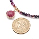 Collier pendentif en forme de larme avec des chaînes de perles rondes NJEW-JN03921-6