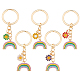 Hobbiesay 5 Farben Regenbogen-Schlüsselanhänger KEYC-HY0001-01-1