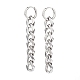 304 Stainless Steel Curb Chains Bracelets & Dangle Huggie Hoop Earrings Sets SJEW-JS01176-3