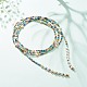 Collana multistrato da donna con nodo di corda e perline di semi di vetro e perle naturali NJEW-JN03908-02-2