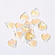 ガラスチャーム  ハート型の花びら  ABカラー  ゴールド  15x12x4.5mm  穴：1mm GLAA-H016-02B-34-1