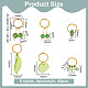 24Pcs 6 Styles Plastic & Glass Dreadlocks Beads PALLOY-AB00069-2