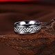 メンズチタンスチールフィンガー指輪  ワイドバンドリング  ホワイト  プラチナ  usサイズ8（18.1mm） RJEW-BB27567-A-8-5
