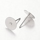 ピアススタッド耳の釘鉄フラットベースカップポストピアスのパーツ  銀色のメッキ  サイズ：直径約10mm  長さ12mm  0.8 mm厚。 X-E174-S-2