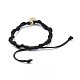 Bracelets de perle tressés en corde de polyester ciré coréen ajustable BJEW-JB04670-04-4