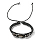 3Pcs 3 Style Adjustable Braided Imitation Leather Cord Bracelet Sets BJEW-F458-02-3