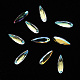 ティアドロップ透明ガラスカボション  ネイルアートの装飾の付属品  多面カット  ゴールド  10x3x2.5mm MRMJ-T009-118-1