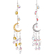 Ahadermaker 2 pièces 2 couleurs cristal ab lustre verre octogone pendentif décorations HJEW-GA0001-40-1