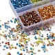 3900Pcs 6 Colors 11/0 Two Cut Round Hole Glass Seed Beads SEED-YW0001-48-5