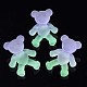 1-Hole Transparent Spray Painted Acrylic Buttons BUTT-N020-001-B03-1