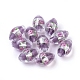 手作りの銀箔ガラスベネチアンランプワークビーズ  花とオーバル  紫色のメディア  16~17x9~11mm  穴：1.5~2mm LAMP-Q030-02D-1