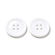 Blanc boutons de résine rondes plates X-RESI-D030-20mm-01-3