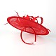 Women's Carnival Party Accessories Hair Jewelry Fascinator Veil Organza Feather Flower Hair Bands OHAR-S173-01-2