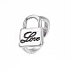 Padlock with Word Love Alloy Open Cuff Ring for Women RJEW-T009-42AS-3
