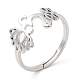 304 Stainless Steel Yoga & Infinity Adjustable Ring for Women RJEW-M149-19P-3