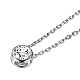 TINYSAND Rhodium Plated 925 Sterling Silver Rhinestone Pendant Necklace TS-N396-ST-2