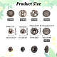 Nbeads 50 Sets 5 Style Brass Snap Button FIND-NB0004-06-2