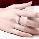 Laiton tendance de style korean cube bouclier zircone bagues fiançailles de mariage RJEW-BB00232-01-5