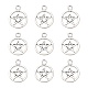 Stile tibetano ciondoli pentagramma,  cadmio& piombo libero, argento antico, 26x21x2mm, Foro: 3 mm