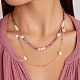 Colliers double couche de perles de lépidolite naturelle et de perles NJEW-G121-01G-2