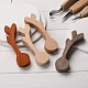 4 cuchara de madera sin terminar de colores DIY-E026-04-4