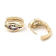 Brass with Colorful Cubic Zirconia Hoop Earrings EJEW-D078-33KCG-2