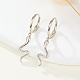 Boucles d'oreilles créoles pendantes en argent sterling plaqué rhodium avec micro pavé de zircones cubiques AM5934-3-2