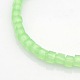 Imitation Jade Glass Cube Beads Strands EGLA-F074A-04-3