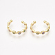 Brass Cubic Zirconia Cuff Earrings EJEW-S201-183-1