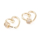 Brass Micro Pave Clear Cubic Zirconia Screw Carabiner Lock Charms KK-F814-31G-2