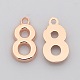 Plating Zinc Alloy Number Charms PALLOY-A062-8RG-NR-1