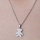 201 Stainless Steel Bear Pendant Necklace NJEW-OY001-09-1
