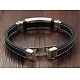 Simple Stainless Steel Bracelets BJEW-N0001-129-4