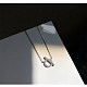 Круг 925 стерлингового серебра кубический цирконий кулон ожерелья для женщин NJEW-BB72187-B-2