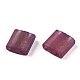 2ホールガラスシードビーズ  透明色  艶消し  長方形  赤ミディアム紫  5x4.5~5.5x2~2.5mm  穴：0.5~0.8mm SEED-T003-02C-04-3