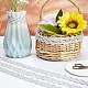 Gorgecraft 13m メタリック編組レーストリム  スパンコール付きの花の装飾的なリボン  クラフト縫製用  服飾材料  銀  25x1.5mm  約14.22ヤード（13m）/カード SRIB-WH0011-062A-5