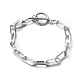 304 Stainless Steel Paperclip Chain Bracelets BJEW-O186-03P-1