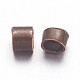 1700個1.5mm真鍮製チューブカシメエンドビーズ  カドミウムフリー＆ニッケルフリー＆鉛フリー  赤銅色  穴：1mm  1700個/ 10g X-E001-NFR-2