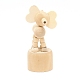 Madera schima diy elefante pequeño animal adornos de escritorio DJEW-TAC0001-03-2