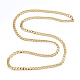 Men's 304 Stainless Steel Cuban Link Chain Necklaces NJEW-L173-009-G-2
