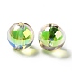 Perles acryliques irisées arc-en-ciel à placage uv bicolore TACR-D010-03A-05-3