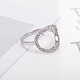 ステンレス鋼の指輪  キュービックジルコニア付き  ステンレス鋼色  透明  18mm RJEW-EE0002-02P-18mm-3