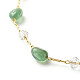 Ensemble de bracelets de cheville en perles d'agate verte naturelle pour fille femme AJEW-AN00450-04-10