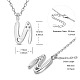 SHEGRACE Rhodium Plated 925 Sterling Silver Initial Pendant Necklaces JN910A-2